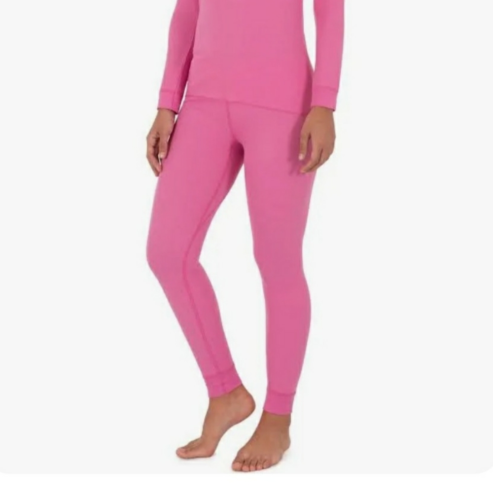 Fruit of the Loom Womens Beyond Soft Pink Waffle Thermal Pants S/CH (4-6)